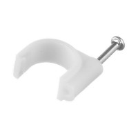 Скобы для крепления кабеля круглые Rexant 07-4012 12 мм полиэтилен белые (50 шт.)