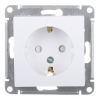 Розетка Schneider Electric Atlas Design ATN000145 скрытая установка белая с заземлением со шторками