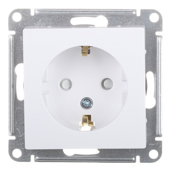Розетка Schneider Electric Atlas Design ATN000145 скрытая установка белая с заземлением со шторками