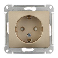 Розетка Schneider Electric Glossa GSL000445 скрытая установка титан с заземлением со шторками