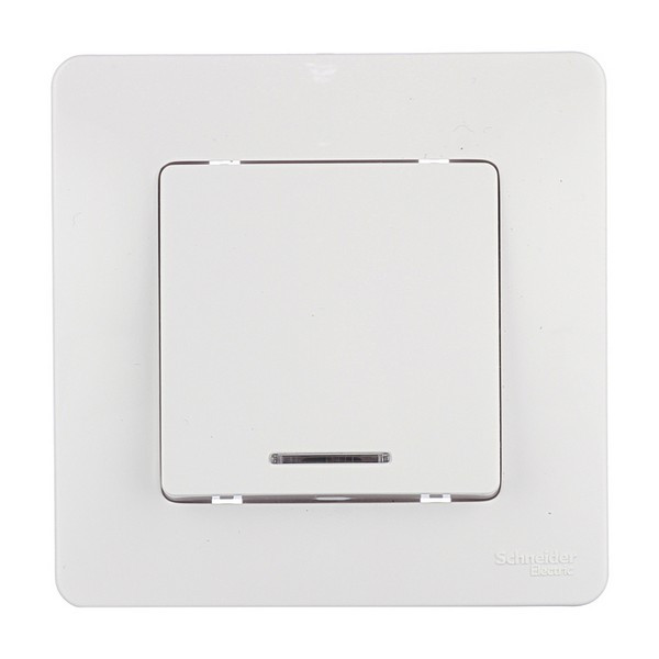Выключатель с рамкой Schneider Electric Blanca BLNVS010111 одноклавишный скрытая установка белый с подсветкой