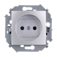 Розетка Simon 15 1591431-033 скрытая установка алюминий без заземления