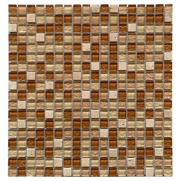 Мозаика Lavelly Elements Send Mix песочный микс из стекла и камня 305х305х8 мм