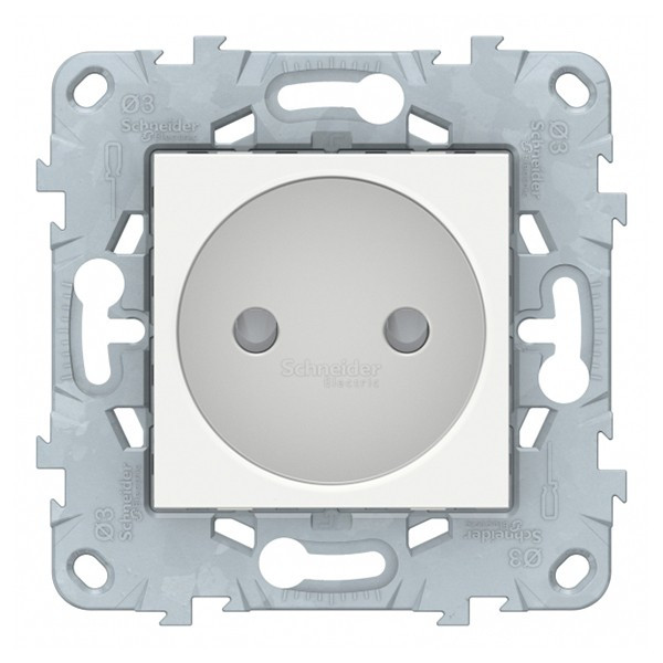 Розетка Schneider Electric Unica NEW NU503318 скрытая установка белая без заземления со шторками винтовой зажим