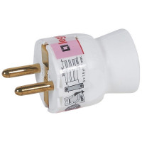Вилка бытовая Legrand Helium (50187) прямая с заземлением 16 А 230 В IP20 белая