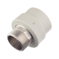 Муфта полипропиленовая FV-PLAST (215040) 40 х 1 1/4 НР(ш) серая