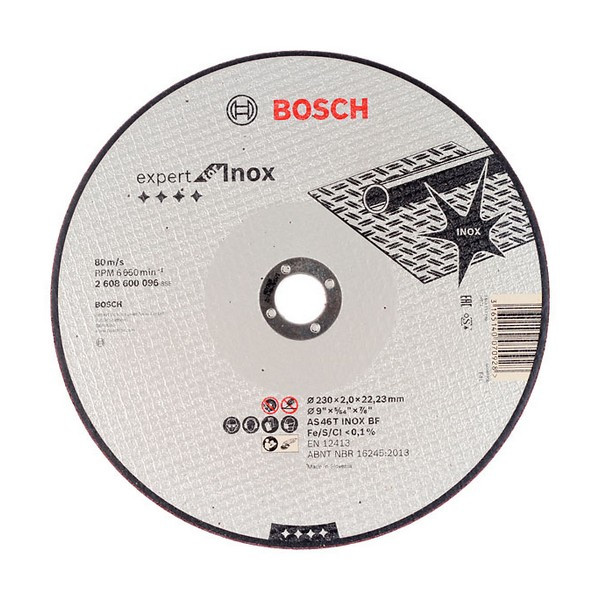 Круг отрезной по нержавеющей стали Bosch (2608600096) 230х22х2 мм