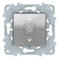 Кнопка управления жалюзи двухклавишная Schneider Electric Unica NEW NU520830 скрытая установка алюминий