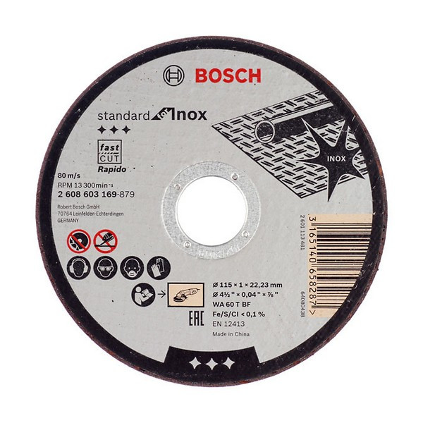 Круг отрезной по нержавеющей стали Bosch (2608603169) 115х22х1 мм