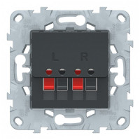 Розетка аудио Schneider Electric Unica NEW NU548654 скрытая установка антрацит два модуля аудио