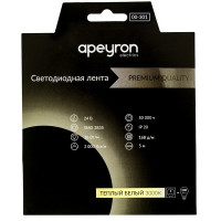 Лента светодиодная SMD 2835 Apeyron RAY PRO 3000К теплый белый свет 18 Вт 24 В IP20 5 м