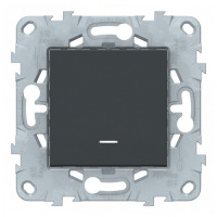 Выключатель Schneider Electric Unica NEW NU520154N одноклавишный скрытая установка антрацит с подсветкой