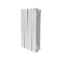 Радиатор биметаллический Royal Thermo Piano Forte 500 мм 4 секции 1" боковое подключение 591х320 мм белый