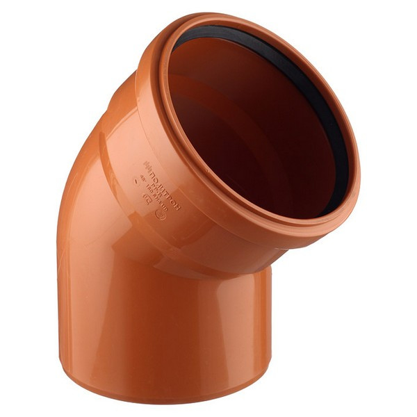Отвод Pro Aqua Terra d160 мм 45° пластиковый для наружной канализации