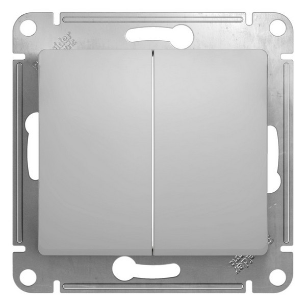 Переключатель Schneider Electric Glossa GSL000365 двухклавишный на 2 направления скрытая установка алюминий IP20