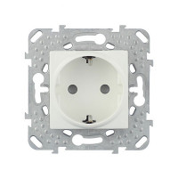Розетка Schneider Electric Unica MGU5.037.25ZD скрытая установка бежевая с заземлением со шторками