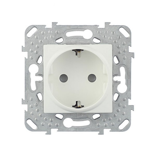 Розетка Schneider Electric Unica MGU5.037.25ZD скрытая установка бежевая с заземлением со шторками