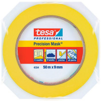 Лента малярная Tesa для четкого края желтая 9 мм 50 м