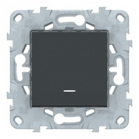 Переключатель Schneider Electric Unica NEW NU520354N одноклавишный на 2 направления скрытая установка антрацит с подсветкой