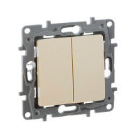Переключатель Legrand Etika 672312 двухклавишный на 2 направления скрытая установка слоновая кость
