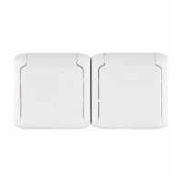 Розетка Legrand Quteo 782323 двойная открытая установка белая с заземлением IP44 с крышкой влагозащищенная