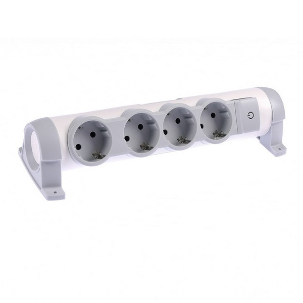 Колодка электрическая Legrand с заземлением 16 А 230 В 3,5 кВт 4 розетки IP20 с выключателем белая