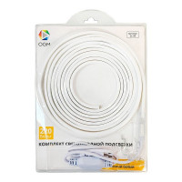 Лента светодиодная SMD 2835 OGM 3000К теплый белый свет 6 Вт 220 В IP44 5 м комплект