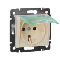 Розетка Legrand Valena 695640 скрытая установка слоновая кость с заземлением со шторками с крышкой