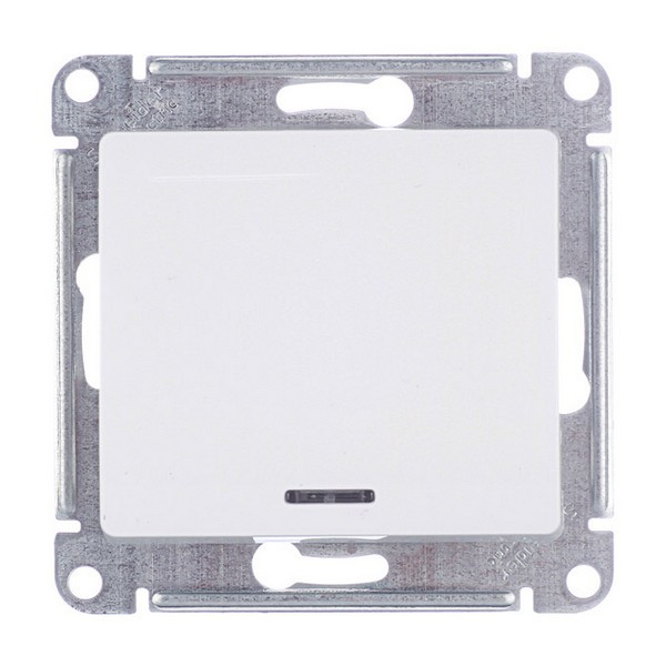 Выключатель Schneider Electric Glossa GSL000113 одноклавишный скрытая установка белый с подсветкой
