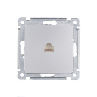 Розетка компьютерная HEGEL Master РСК-400-06 скрытая установка серебро один модуль RJ45