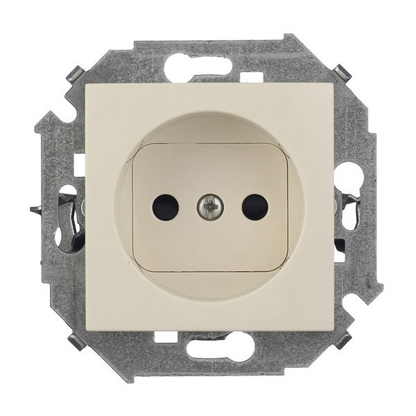 Розетка Simon 15 1591444-031 скрытая установка слоновая кость без заземления со шторками