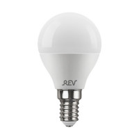 Лампа светодиодная REV 7 Вт E14 шар G45 2700К теплый белый свет 180-240 В матовая