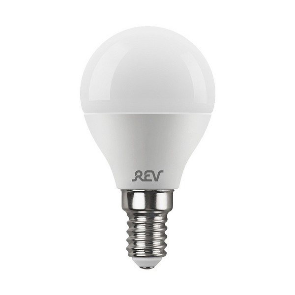 Лампа светодиодная REV 7 Вт E14 шар G45 2700К теплый белый свет 180-240 В матовая