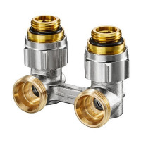 Узел нижнего подключения угловой Oventrop Multiflex F ZB (1015884) H-образный 1/2 НР(ш) х 3/4 EK для радиатора