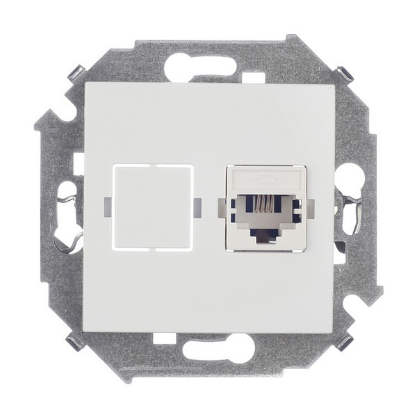 Розетка телефонная Simon 15 1591480-030 скрытая установка белая один модуль RJ11 cat 5е