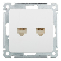 Розетка компьютерная HEGEL Master РСКК-440 скрытая установка белая два модуля RJ45 cat 5e