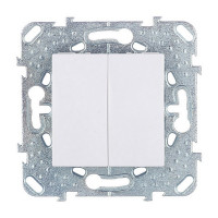 Выключатель Schneider Electric Unica MGU5.211.18ZD двухклавишный скрытая установка белый
