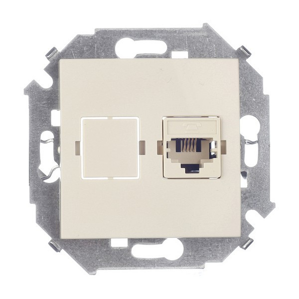 Розетка телефонная Simon 15 1591480-031 скрытая установка слоновая кость один модуль RJ11 cat 5е