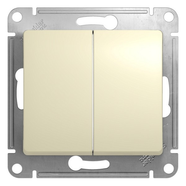 Переключатель Schneider Electric Glossa GSL000265 двухклавишный на 2 направления скрытая установка бежевый IP20