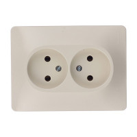 Розетка с рамкой Schneider Electric Glossa GSL000220 двойная скрытая установка бежевая без заземления