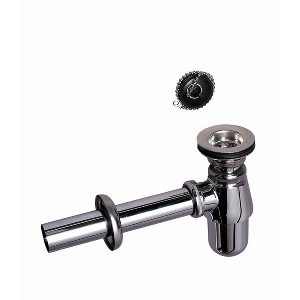 Сифон для раковины WIRQUIN 30719166 1 1/4"x32 мм с выпуском D 63 мм и пробкой отвод с розеткой лат