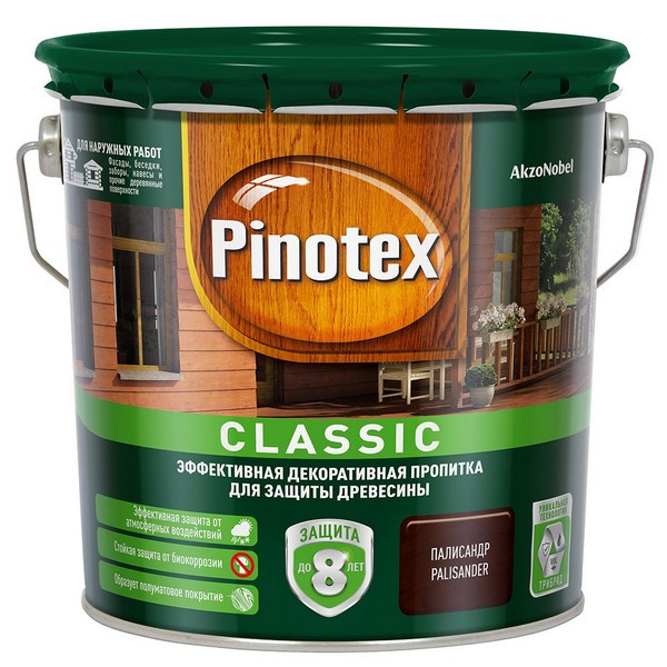 Антисептик Pinotex Classic декоративный для дерева палисандр 2,7 л