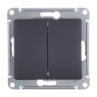 Выключатель Schneider Electric Glossa GSL000751 двухклавишный скрытая установка антрацит