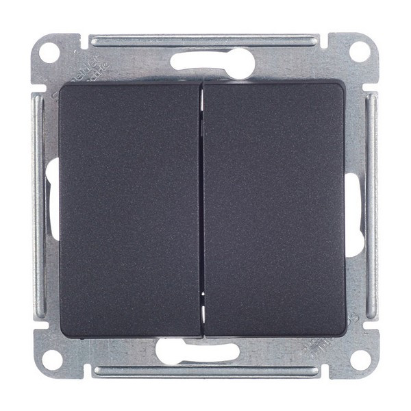 Выключатель Schneider Electric Glossa GSL000751 двухклавишный скрытая установка антрацит