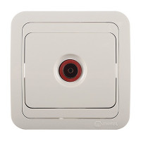 Розетка телевизионная с рамкой Makel Mimoza 25007 проходная скрытая установка бежевая