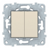 Выключатель Schneider Electric Unica NEW NU521144 двухклавишный скрытая установка бежевый
