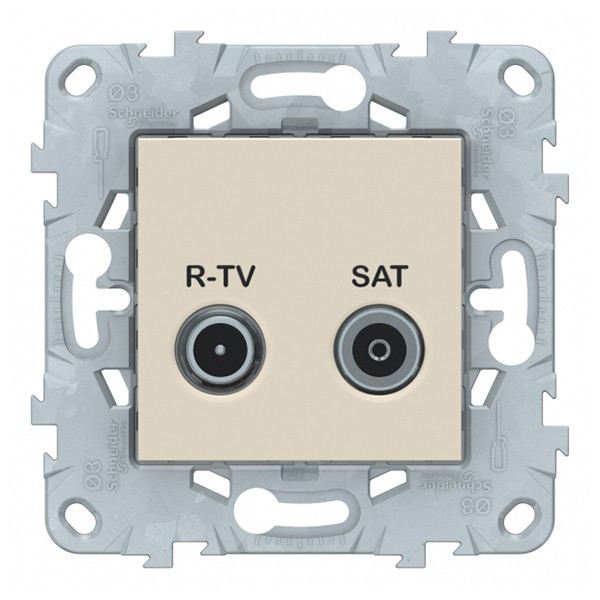 Розетка телевизионная Schneider Electric Unica NEW NU545544 оконечная R-TV-SAT скрытая установка бежевая