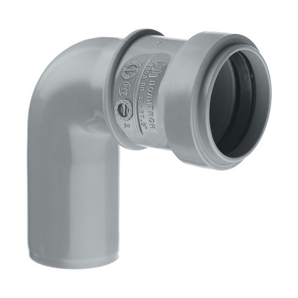 Отвод Pro Aqua Comfort d32 мм 87° пластиковый для внутренней канализации