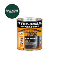 Грунт-эмаль по ржавчине Dali гладкая зеленый мох RAL 6005 3в1 глянцевая 2 л