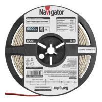 Лента светодиодная SMD 5050 Navigator 6000К холодный белый свет 14,4 Вт 12 В IP20 5 м